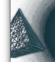Cyan Wireframe Pyramid